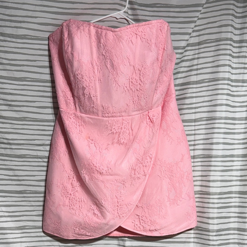 Fashion Nova Pink Lace Dress